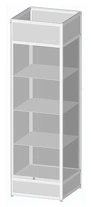 Glass Display Cabinet 600x600x2000