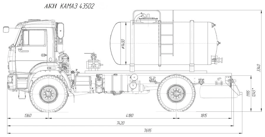 Oil and Gas Condensate Collection Tank AKN/AKNS 4671 R4-30 on Kamaz 43502-D5
