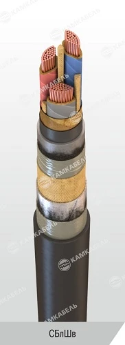 Power Cable with Copper Conductors and Paper Insulation, 1 kV, SBlShv Model
