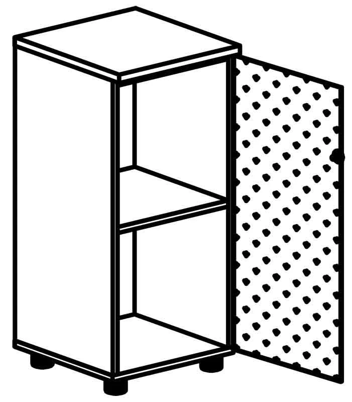 Narrow Document Cabinet with Glass Door - Model 4415