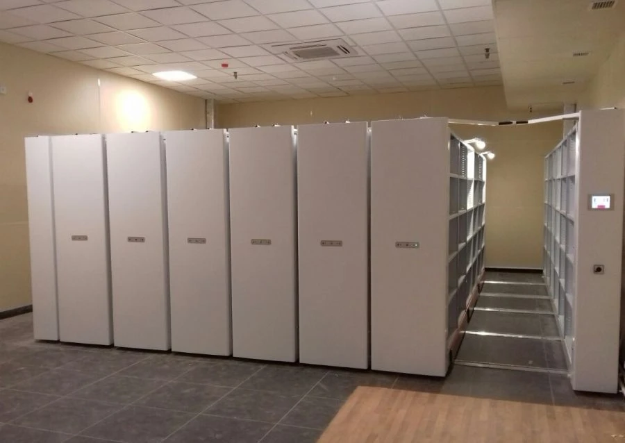 Electric Powered Mobile Document Storage Modules