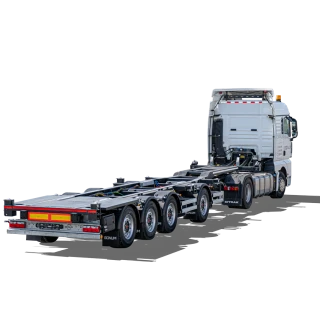 BONUM 928111 Semi-Trailer with 4 Axles for Container Transport