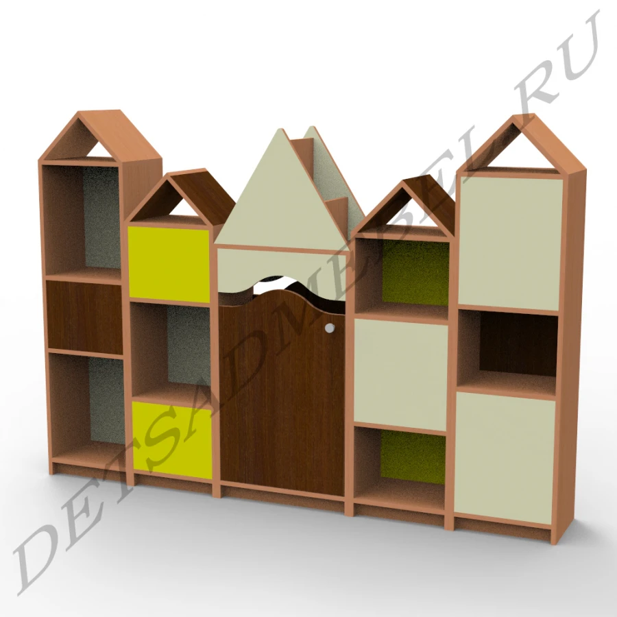 3.3 Slide Castle for Kids - 5 Section Storage Rack