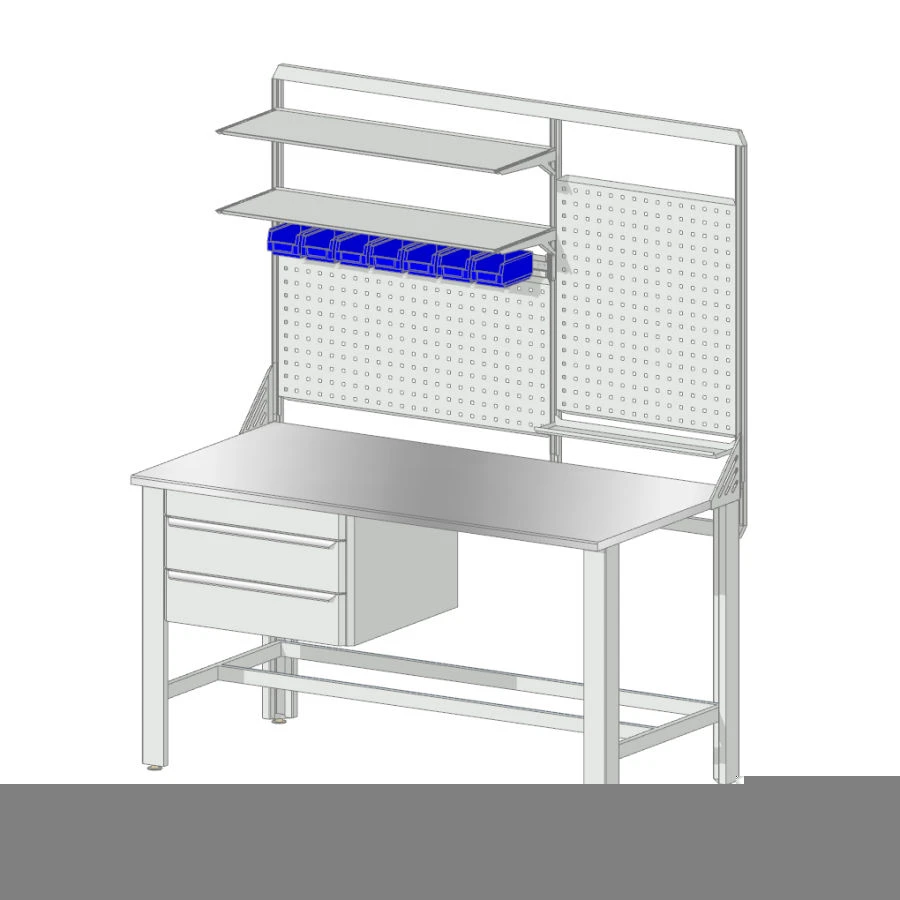 Heavy-Duty Workbench with Shelves and Drawers, 1500x800 mm