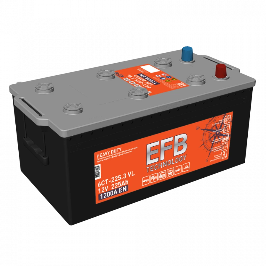 TUBOR EFB 6СТ-225.3(4) VL Lead-Acid Starter Battery