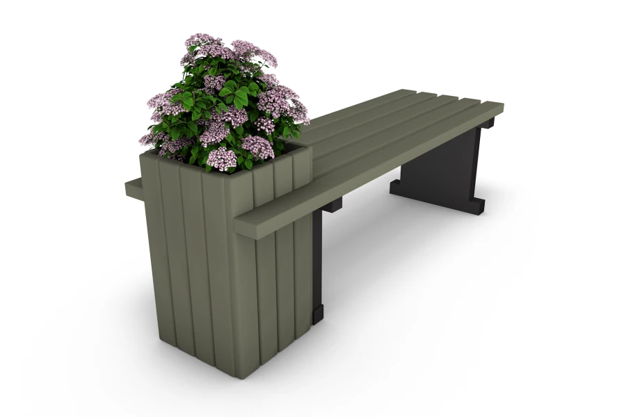 Polymer Sand Composite Bench with Planter