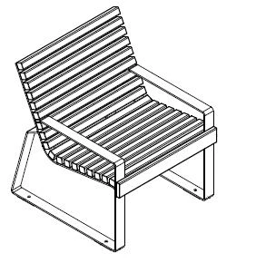 Metal Chair for Public Spaces, Model 10022