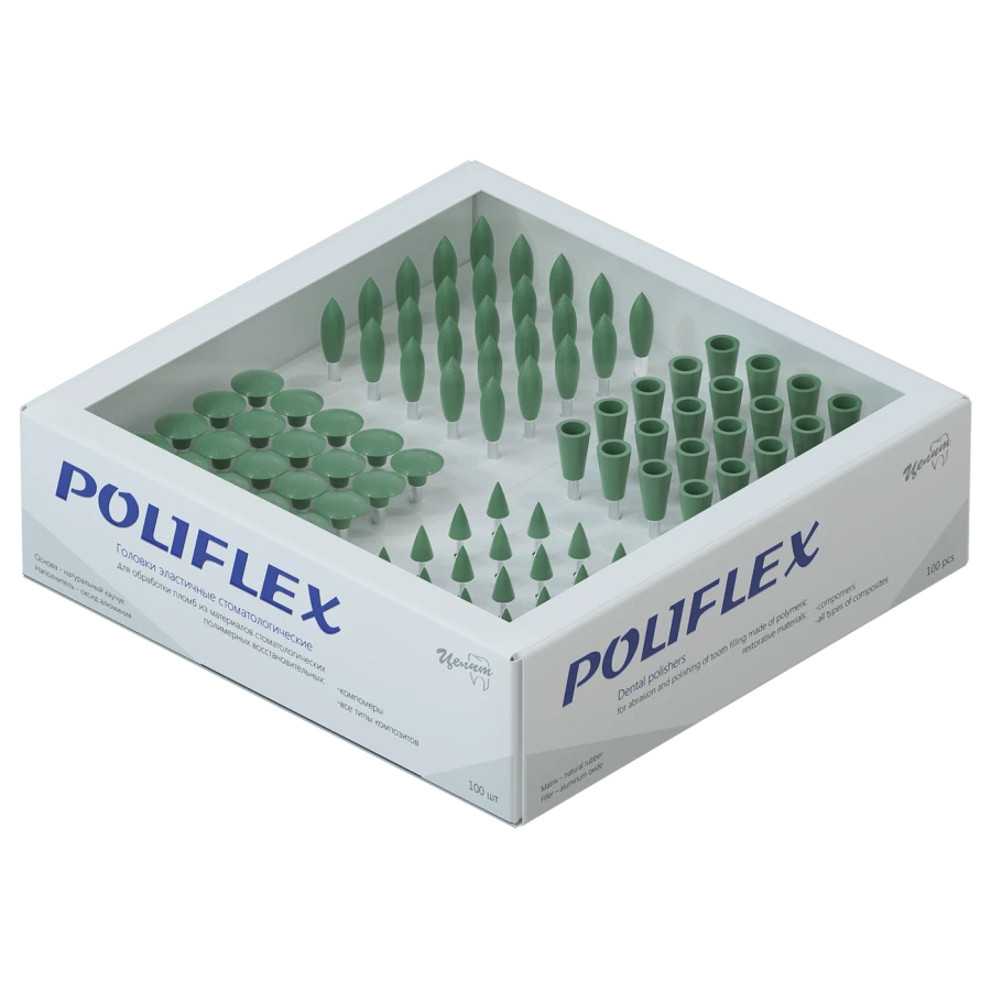 POLIFLEX Dental Elastic Heads Set for Pre-treatment, 100 pcs, SK11, SK12, SK13, SK14