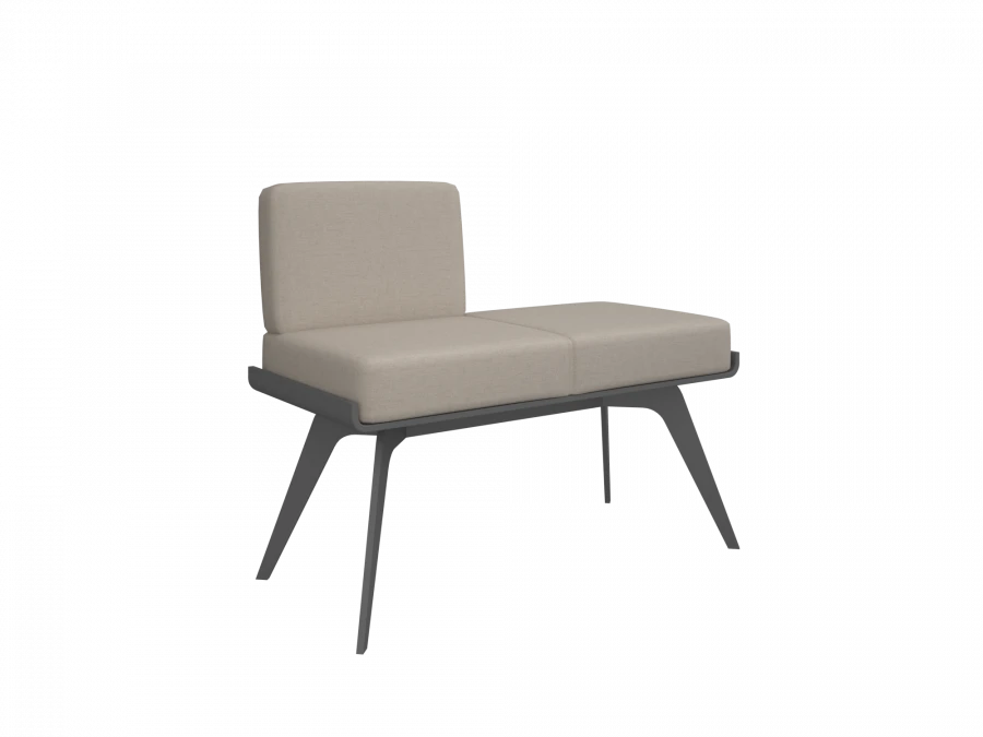 Two-Seater Bench with Backrest