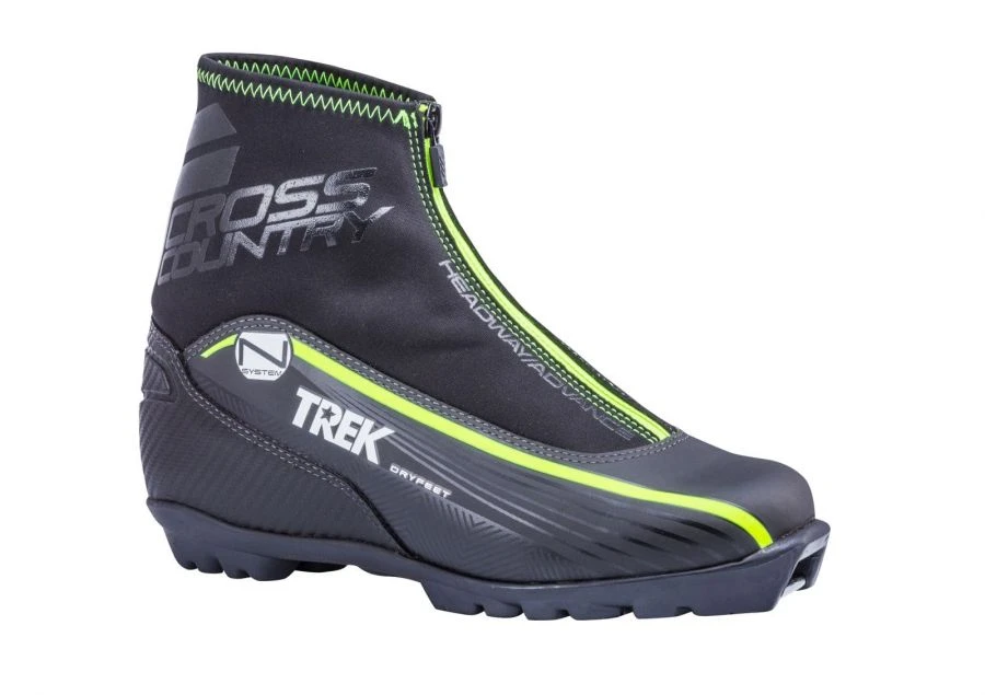 Ботинки лыжные TREK CrossCountry1 черный (лого лайм неон) N