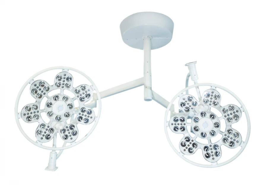 Surgical Ceiling Light with Emergency Power Adjustable Dual Block for Low Ceilings "EMLED 500/500 NP