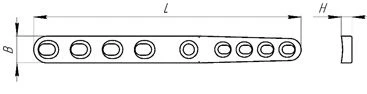 Wedge-Shaped Straight Plate for Wrist Arthrodesis (9-16 Holes, Length 75-310mm)