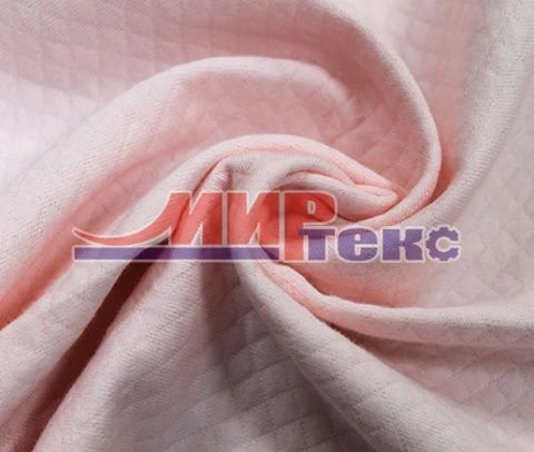Synthetic Knitted Fabric, Mixed Composition (Cotton 80%, Polyester 20%), Jacquard Pattern, Double Layer, Horizontal