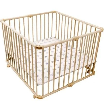 Wooden Children's Playpen with Wheels