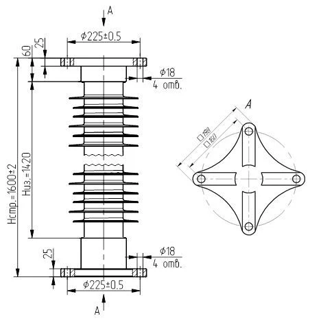 Polymer Insulator for Outdoor Installation OCK 12.5-150-A05-3 UHL1