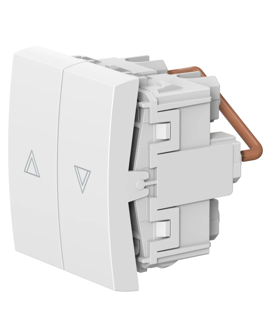 Hidden Installation Push Button Switch for Roller Shutters 10A, 250V AC, White, Art. 690.0