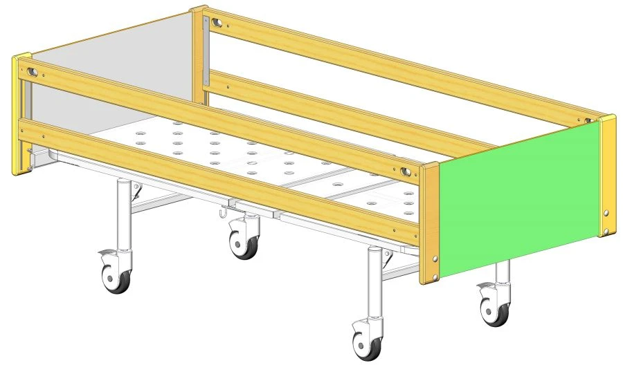 Functional Hospital Bed with Wheels, Model MSK-6102E