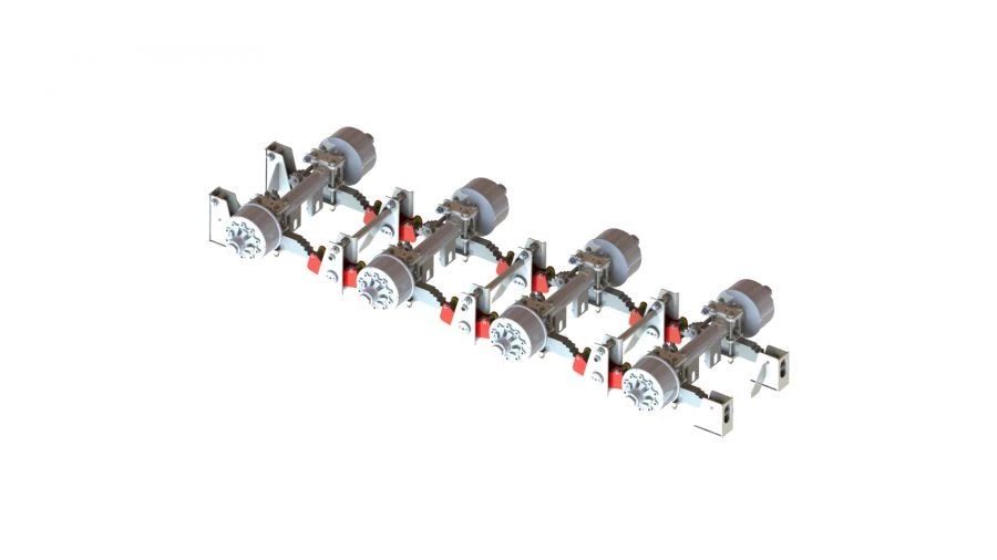 Four-Axle Axle Unit 9333125.40.000 with Wheel Axis 9323313.00.000 on Spring-Balancer Suspension U31-0N.30.000