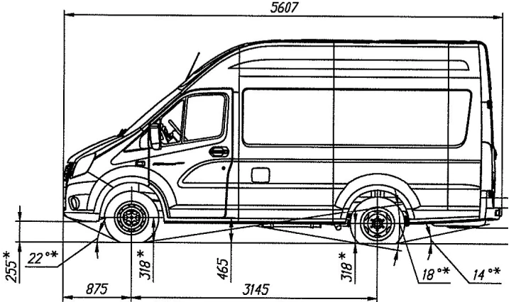 GAZelle NEXT Chassis A31R23 with Euro-5 Gasoline Engine N1