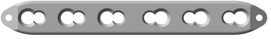 Small Straight Plate for Osteosynthesis (5...14 holes, length 72...180mm)