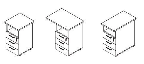 Wooden Office Side Cabinet "Line" Furniture Set