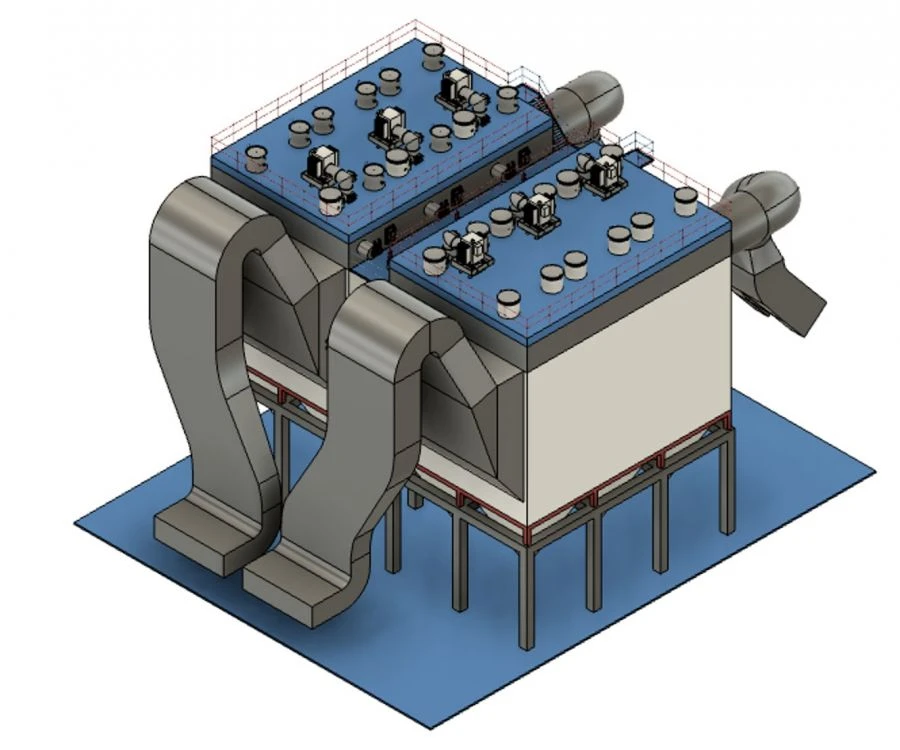 Horizontal Dry Electrofilter TTP/S-1x3.5-2x3.75-1x8.7/8.8-8.0-300/400