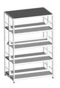Two-Sided Metal Frame Shelving Unit 900x570x1452 mm