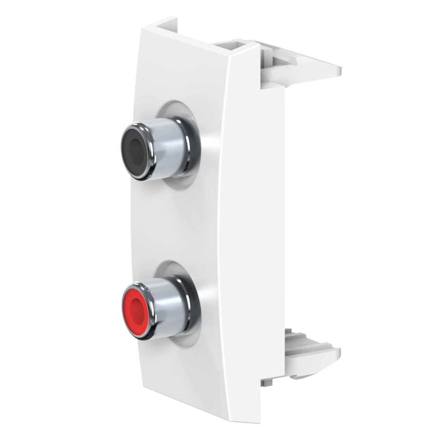 Antibacterial Audio Socket 2xRCA, 1M, White - A6627