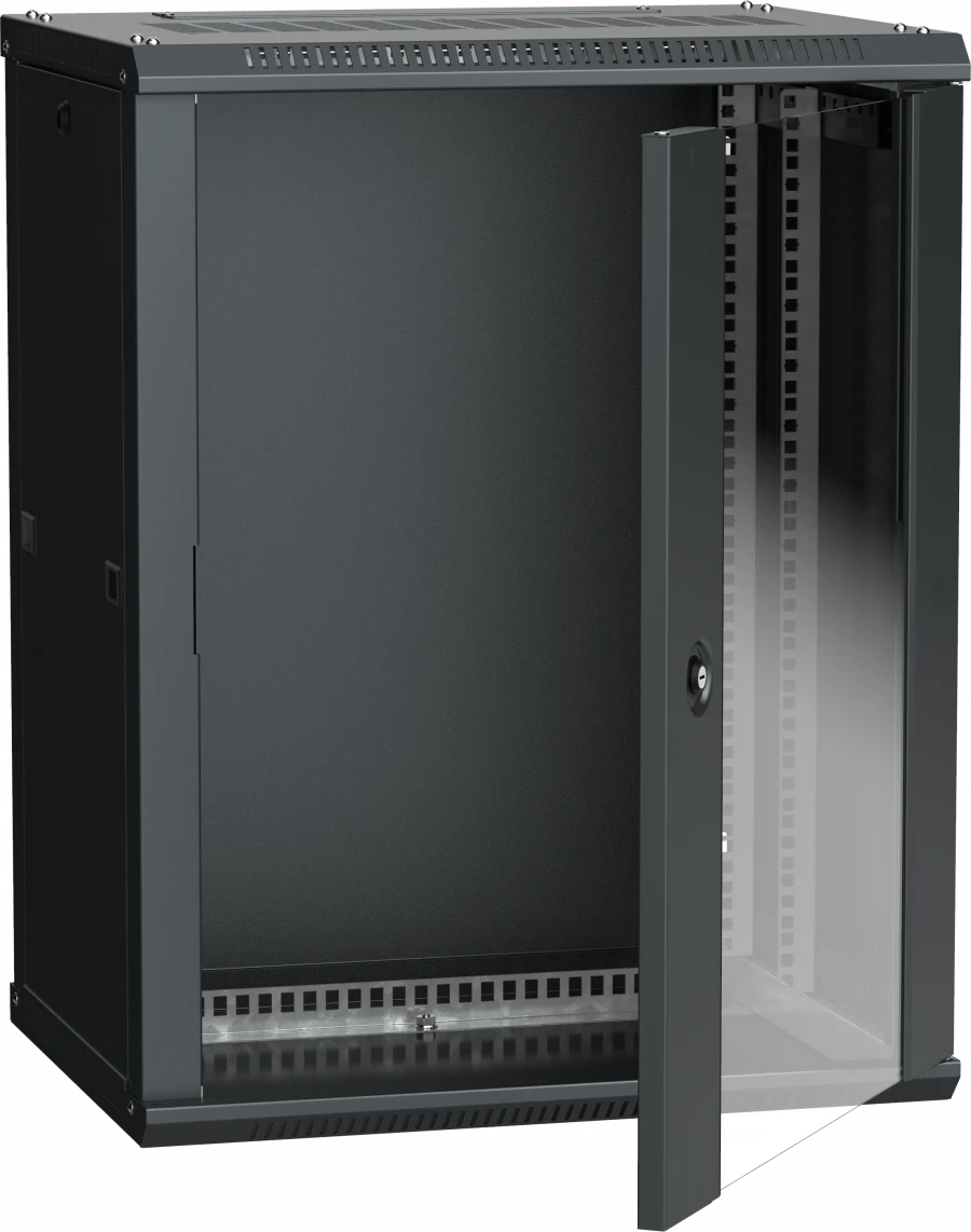 LINEA W 12U Wall Mount Cabinet 600x450mm Glass Door, RAL9005