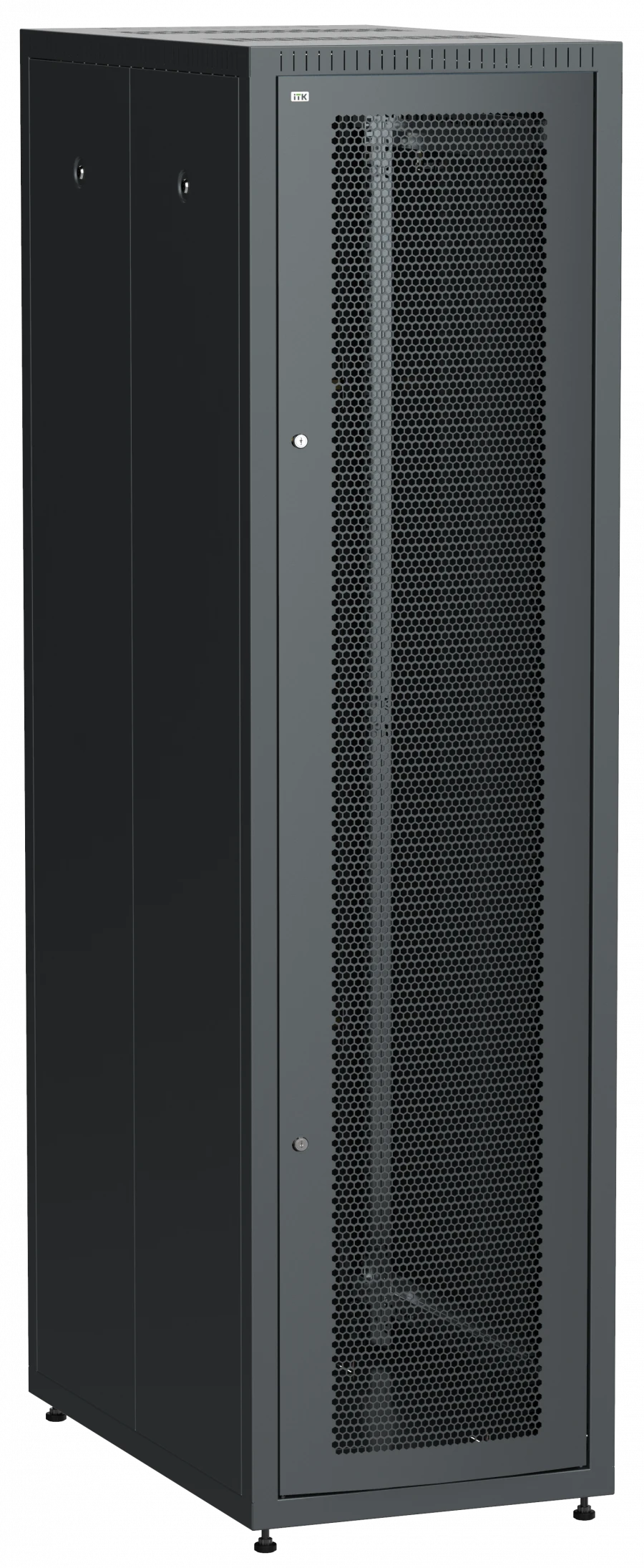 LINEA E 47U Floor Cabinet 600x1000mm with 2 Doors, Perforated & Metal, Model LE05-47U61-PM