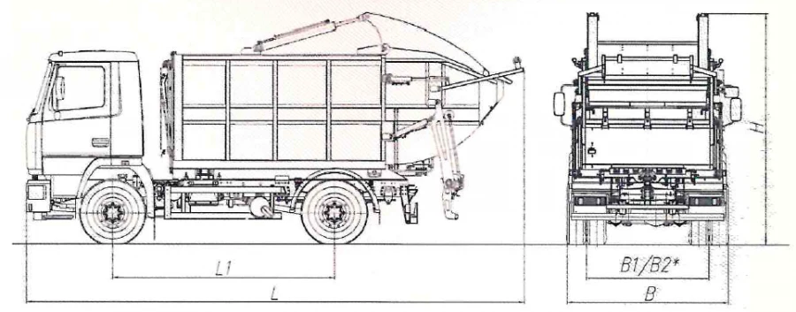 Rear Loading Garbage Truck Model MK-3545-01