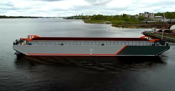 Non-Motorized Cargo Barge for Mineral Transport, RBD4608 Model