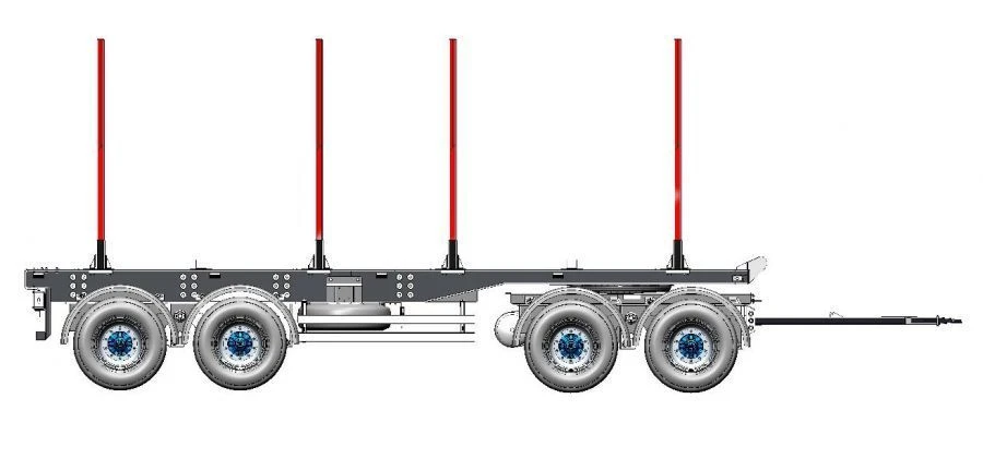 V-Trailer 303 4-Axle Non-Extendable Trailer with Leaf-Spring Suspension