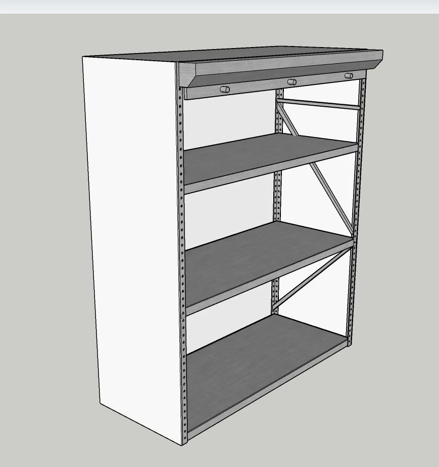 Heavy-duty Metal Stationary Structure with Reinforced Shelves and Roller Shutters