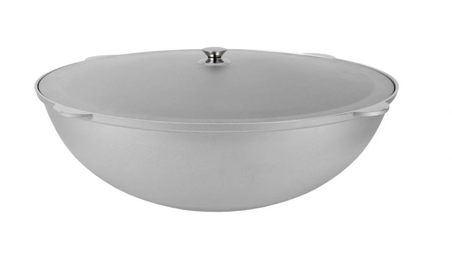 28L Uncoated Aluminum Plov Pot with Aluminum Lid by Kukmara
