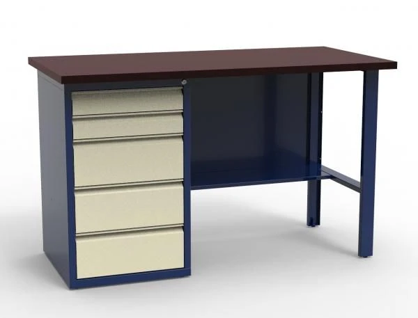Single-Pedestal Workbench with Laminated Plywood Top - SV-1T.05.00.14.FL