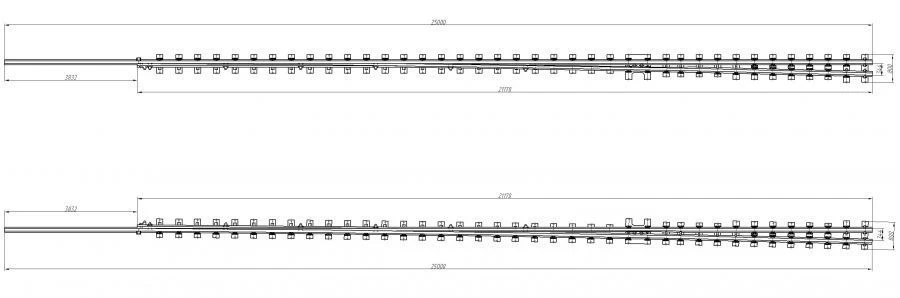 Frame Rail with Point for Switch Type R65 Model 1/18 (Project 2870.01.000/-01; 2870.02.000/-01)