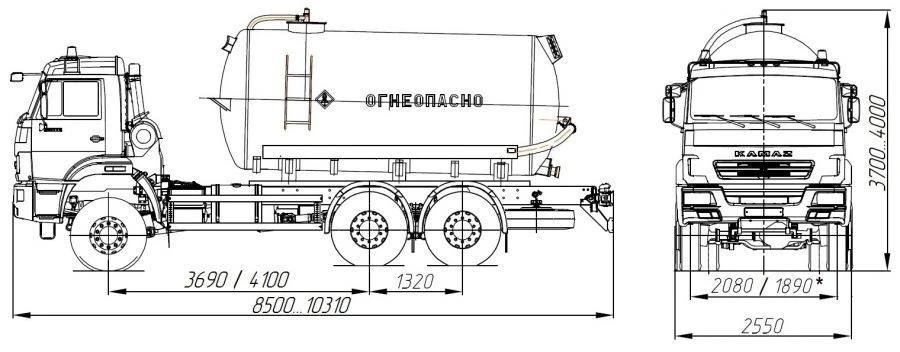 Methanol Transport Tanker AЦН 4680A4-50 on KAMAZ 65111-A5 Chassis