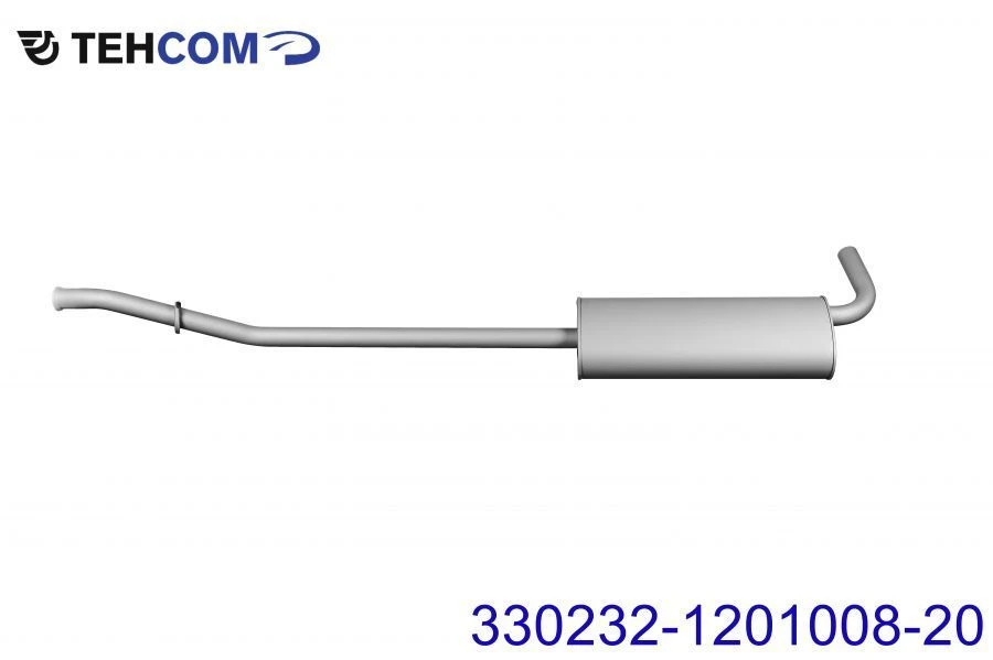 Exhaust Silencer for Gazelle Farmer with UMZ/Chrysler Engine, Model 330232-1201008-20