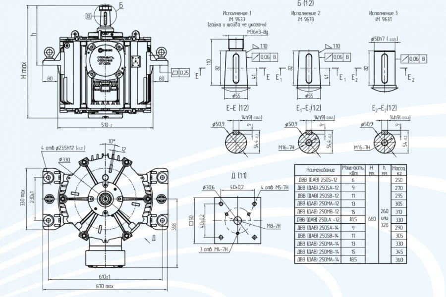 Vertical Explosion-Proof Asynchronous Motor DWW 250, up to 7.5 kW