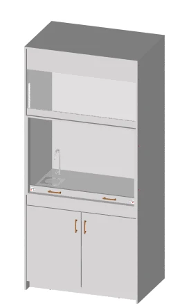 Stationary Laboratory Fume Hood with Lift-Up Front Panel
