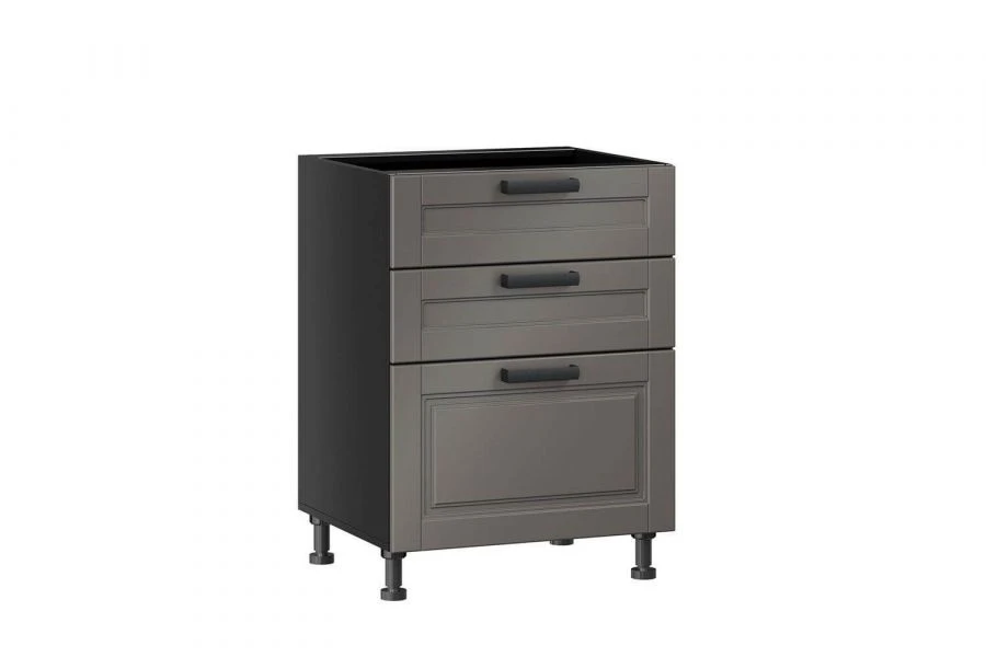 Kitchen Cabinet Type 4 with 3 Drawers, 600mm (Black)