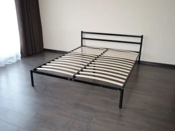 Durable Metal Bed Frame with Birch Slats