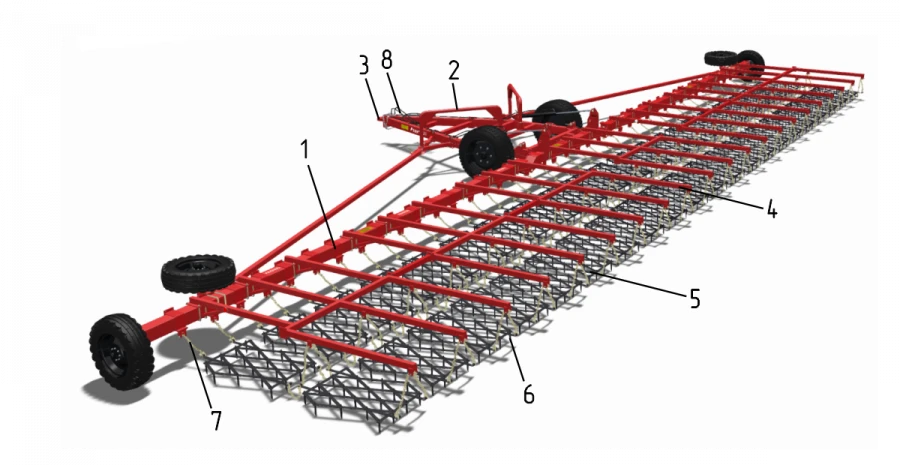 Spring Harrow BZPG "Rainbow-21P" Agricultural Equipment