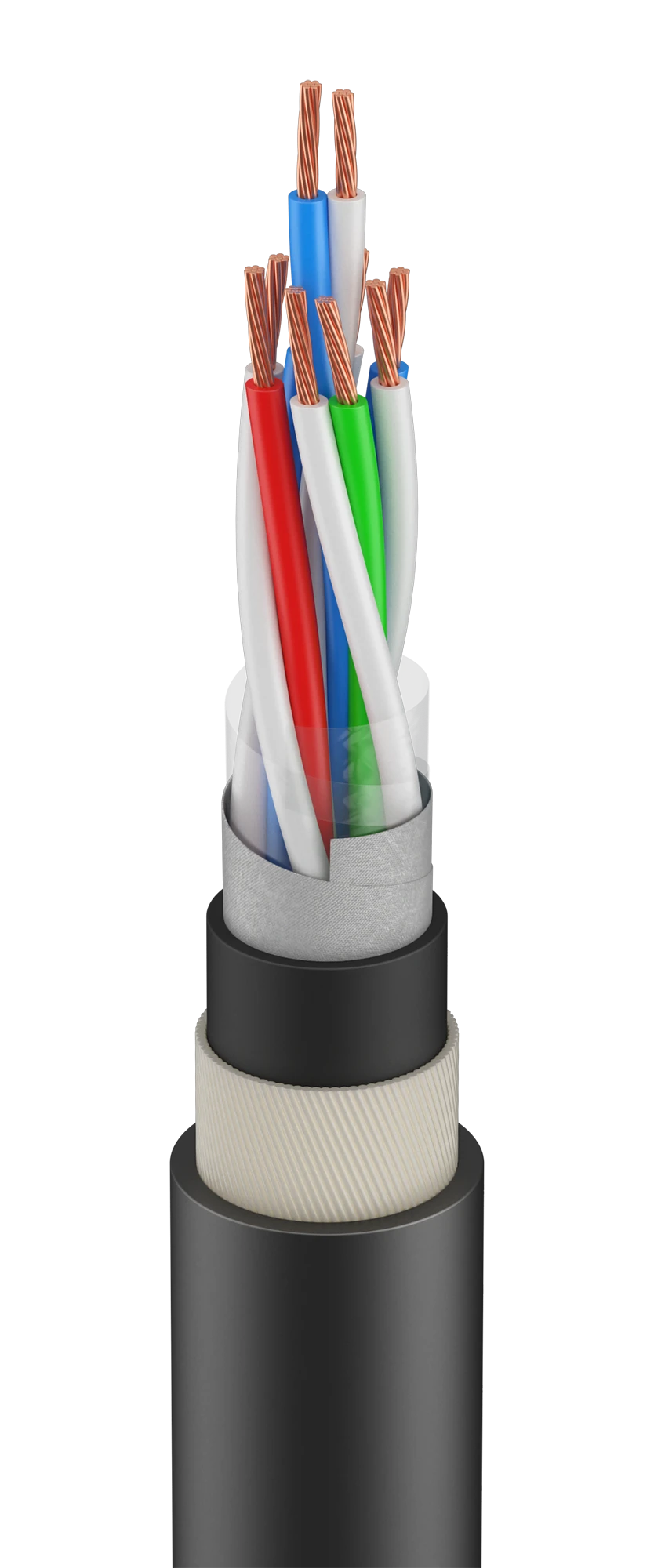 Signal and Locking Cable with Multi-Stranded Wires, 3 to 30 Pairs