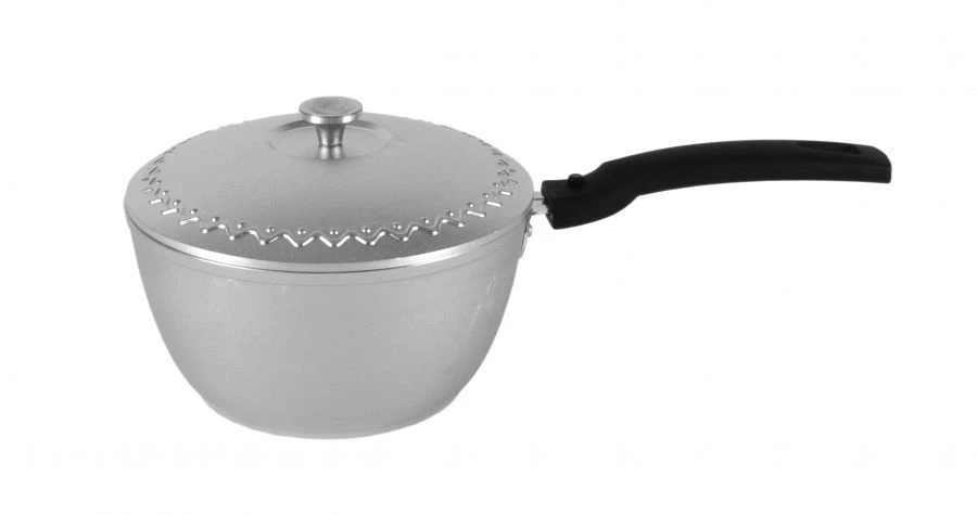1.5L Aluminum Cast Pot Without Coating by Kukmara, Removable Bakelite Handle