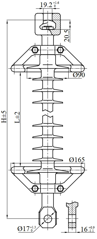 High Voltage Insulator LК 70/150-2ГС for Power Lines