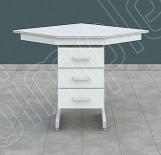 Corner Laboratory Table with Durable Metal Frame