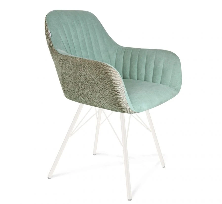 Upholstered Chair with Microvelvet and Tweed - Sheffilton SHT-ST38-3/S37
