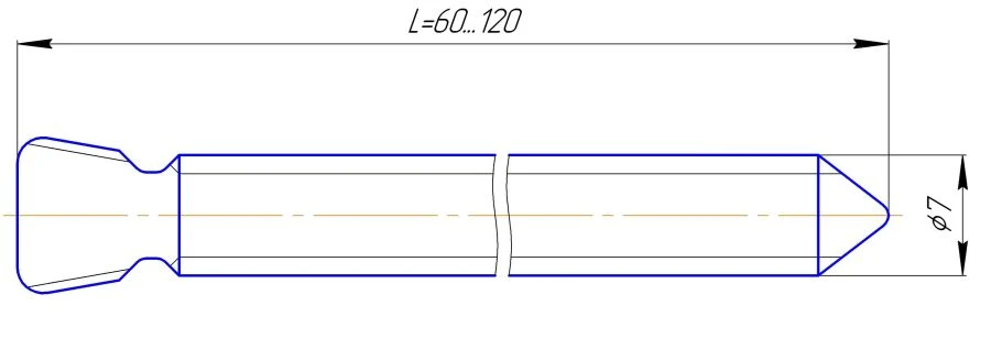 Cortical Screw with Tapered Thread, 7.0mm Diameter, 60-120mm Length